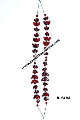 Bordo Renkli Kristal Taşlı Baş Aksesuarı