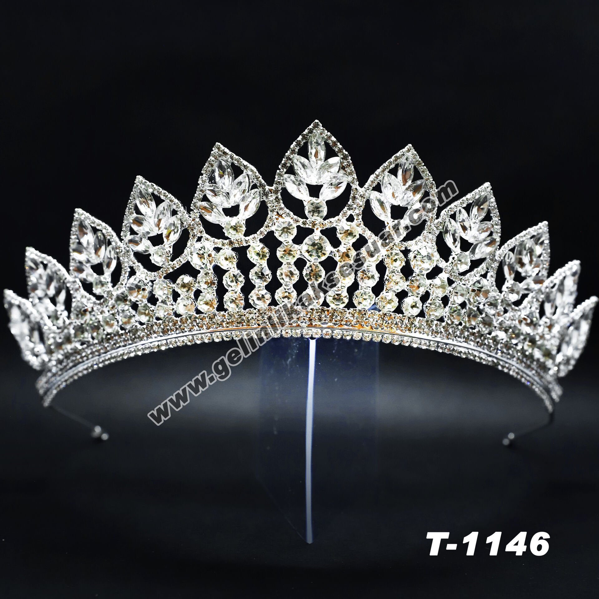 Kristal Taşlı Gelin Tacı