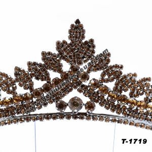 Bakır Kristal Taşlı Gelin Nişan Tacı