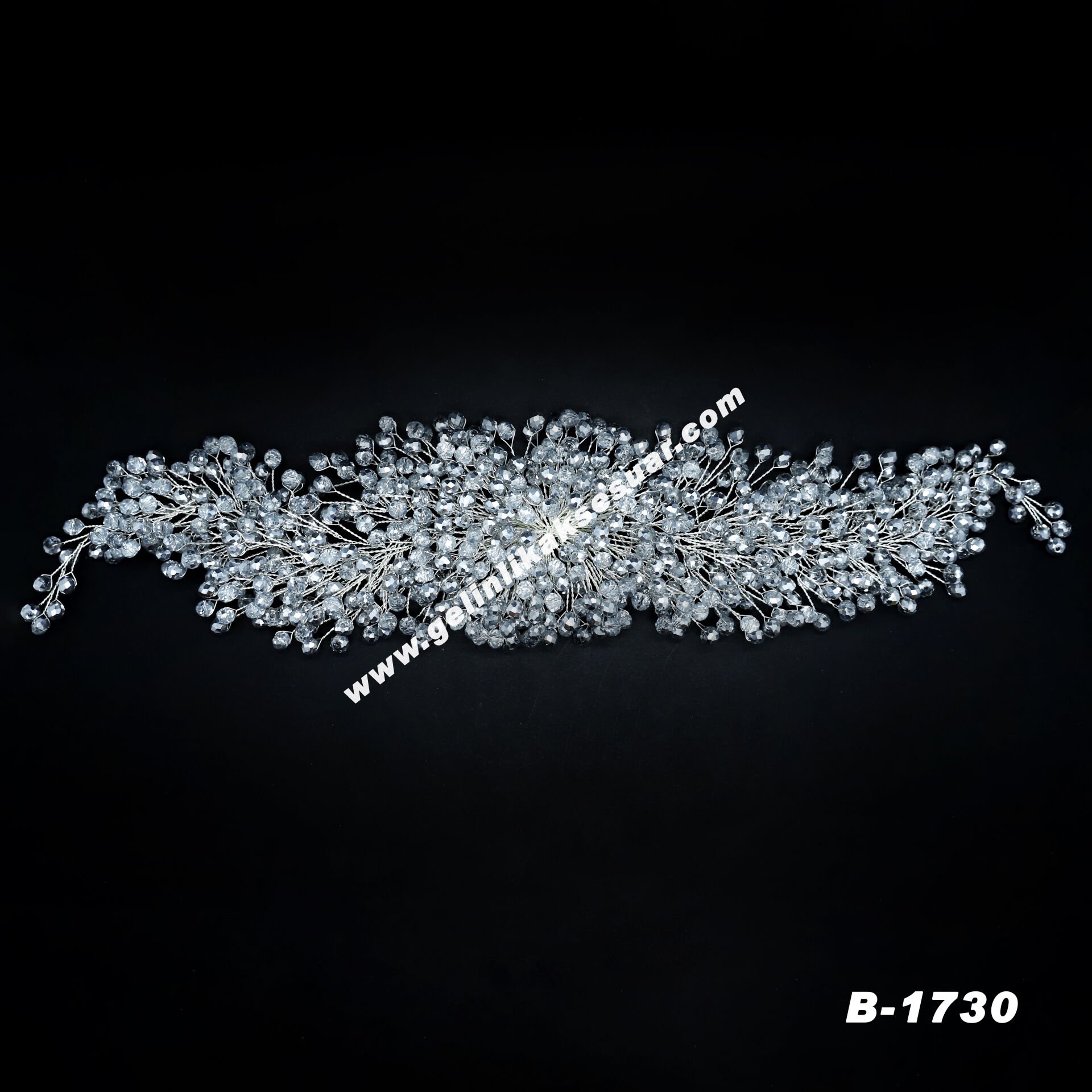 Gümüş Renkli Kristal Taşlı Baş Aksesuarı