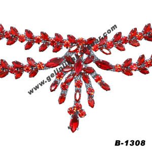 Alınlık Kırmızı Renkli Kristal Taşlı Baş Aksesuarı