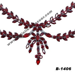 Alınlık Bordo Renkli Kristal Taşlı Baş Aksesuarı