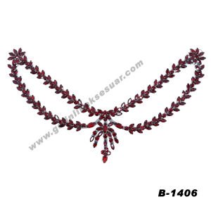 Alınlık Bordo Renkli Kristal Taşlı Baş Aksesuarı