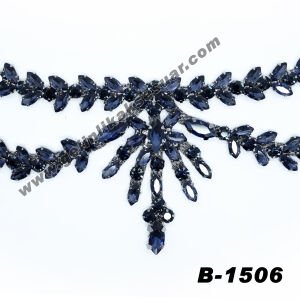 Alınlık Lacivert Renkli Kristal Taşlı Baş Aksesuarı