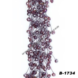 Mürdüm Renkli Kristal Taşlı Baş Aksesuarı